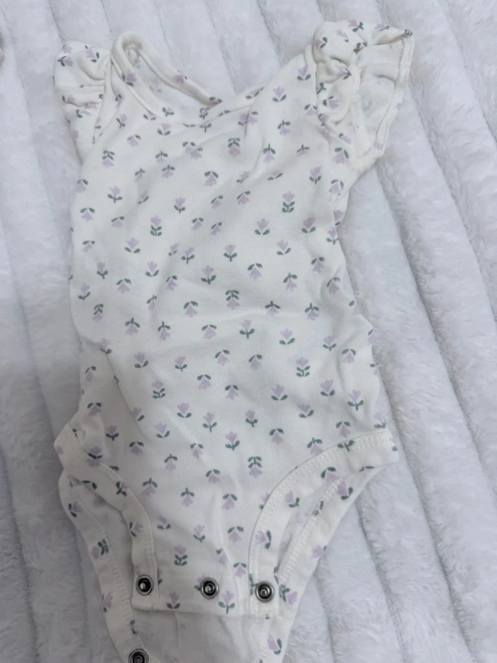Mixed Baby Girl Sleepers and Onesies - Pastel Floral & Fruit Prints - Picture 10 of 13